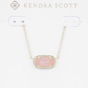 Kendra Scott Elisa Gold Rose Quarts Necklace Brand New with Dust Bag and box